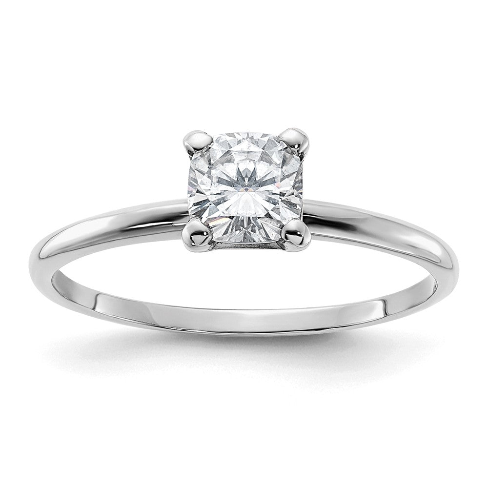 14kw 5/8ct. G H I True Light Cushion Moissanite Solitaire Ring