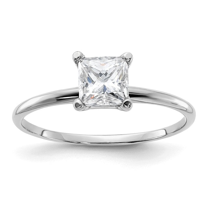 14kw 3/4ct. G H I True Light Princess Moissanite Solitaire Ring