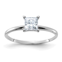 Thumbnail for 14kw 5/8ct. D E F Pure Light Princess Moissanite Solitaire Ring