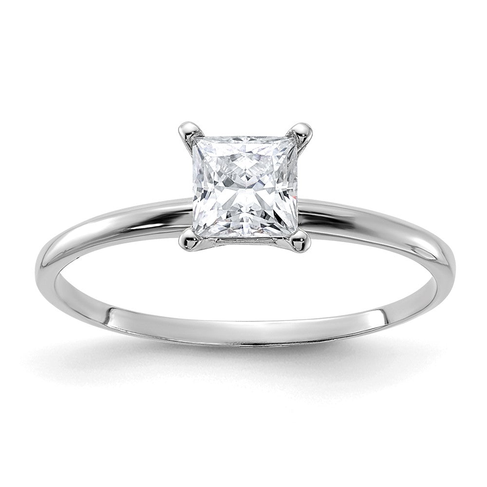 14kw 5/8ct. G H I True Light Princess Moissanite Solitaire Ring