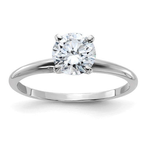 14kw 1ct. D E F Pure Light Round Moissanite Solitaire Ring