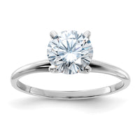 Thumbnail for 14kw 1 3/4ct. D E F Pure Light Round Moissanite Solitaire Ring