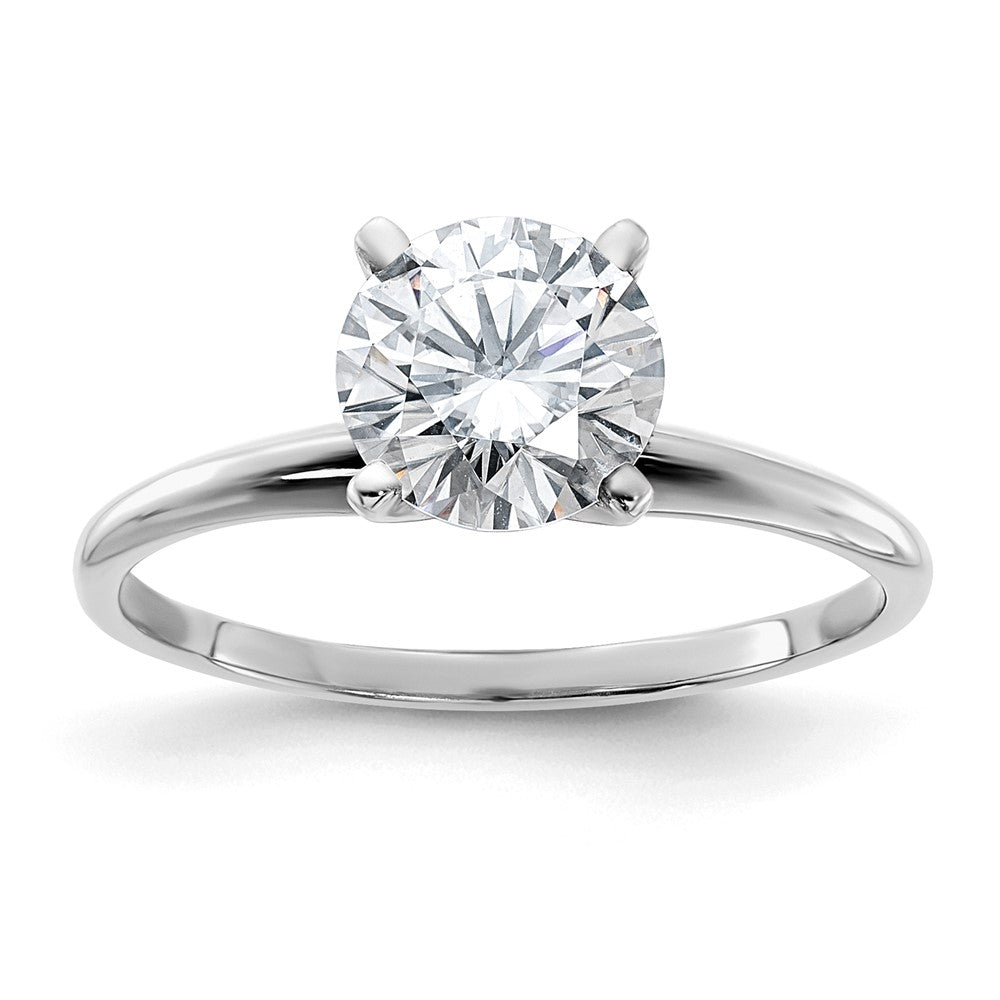 14kw 1 3/4ct. G H I True Light Round Moissanite Solitaire Ring