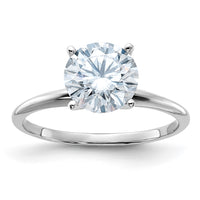 Thumbnail for 14kw 1 7/8ct. D E F Pure Light Round Moissanite Solitaire Ring