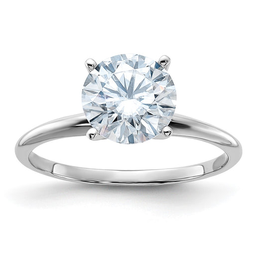 14kw 1 7/8ct. D E F Pure Light Round Moissanite Solitaire Ring
