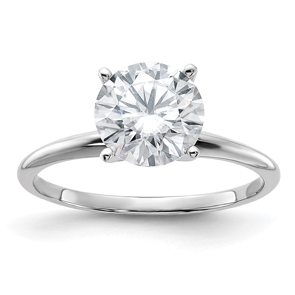 14kw 1 7/8ct. G H I True Light Round Moissanite Solitaire Ring