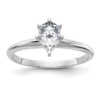 Thumbnail for 14kw 7/8ct. G H I True Light Pear Moissanite Solitaire Ring