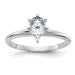 14kw 7/8ct. G H I True Light Pear Moissanite Solitaire Ring