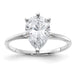 14kw 2ct. G H I True Light Pear Moissanite Solitaire Ring