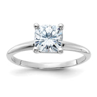 Thumbnail for 14kw 1 1/3ct. D E F Pure Light Cushion Moissanite Solitaire Ring