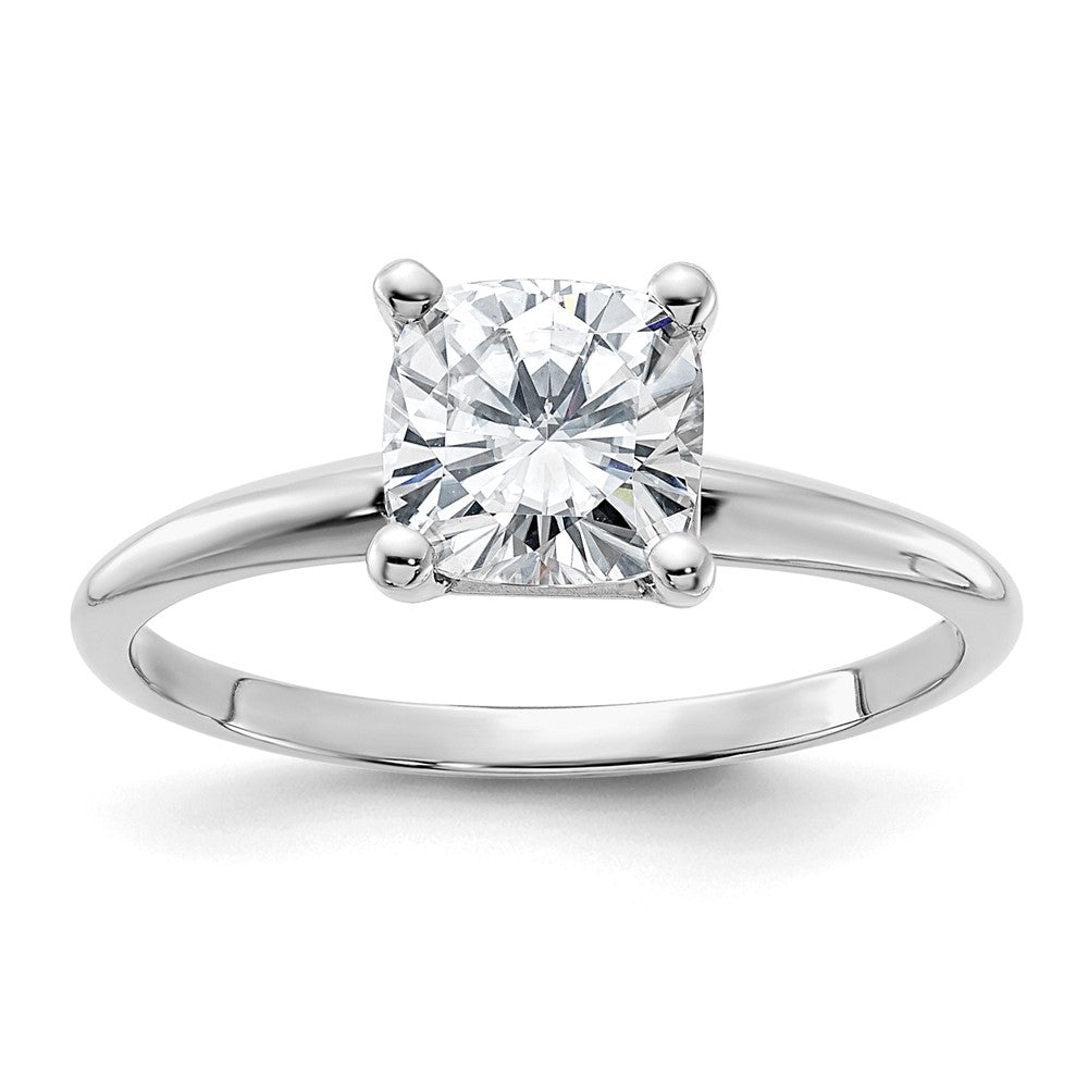 14kw 1 1/3ct. G H I True Light Cushion Moissanite Solitaire Ring