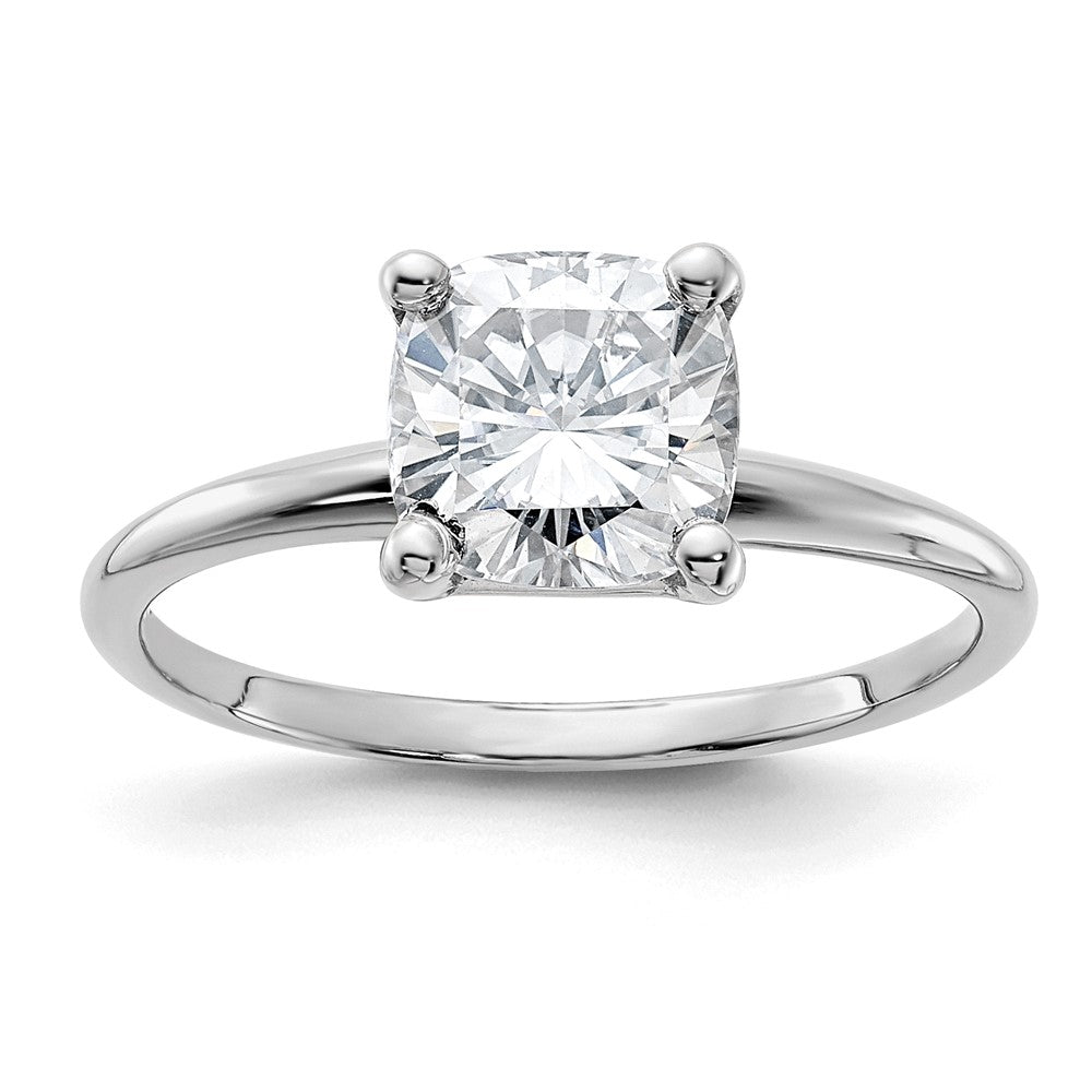 14kw 1 3/4ct. G H I True light Cushion Moissanite Solitaire Ring
