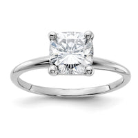 Thumbnail for 14kw 1 3/4ct. G H I True light Cushion Moissanite Solitaire Ring