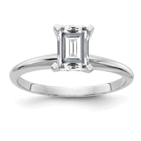 Thumbnail for 14kw 1ct. G H I True Light Emerald Moissanite Solitaire Ring