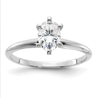 Thumbnail for 14kw 7/8ct. G H I True Light Oval Moissanite Solitaire Ring