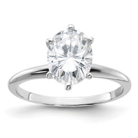 Thumbnail for 14kw 2ct. G H I True Light Oval Moissanite Solitaire Ring