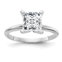 Thumbnail for 14kw 2ct. G H I True Light Princess Moissanite Solitaire Ring