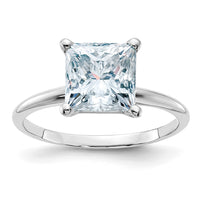 Thumbnail for 14kw 2 1/2ct. D E F Pure Light Princess Moissanite Solitaire Ring