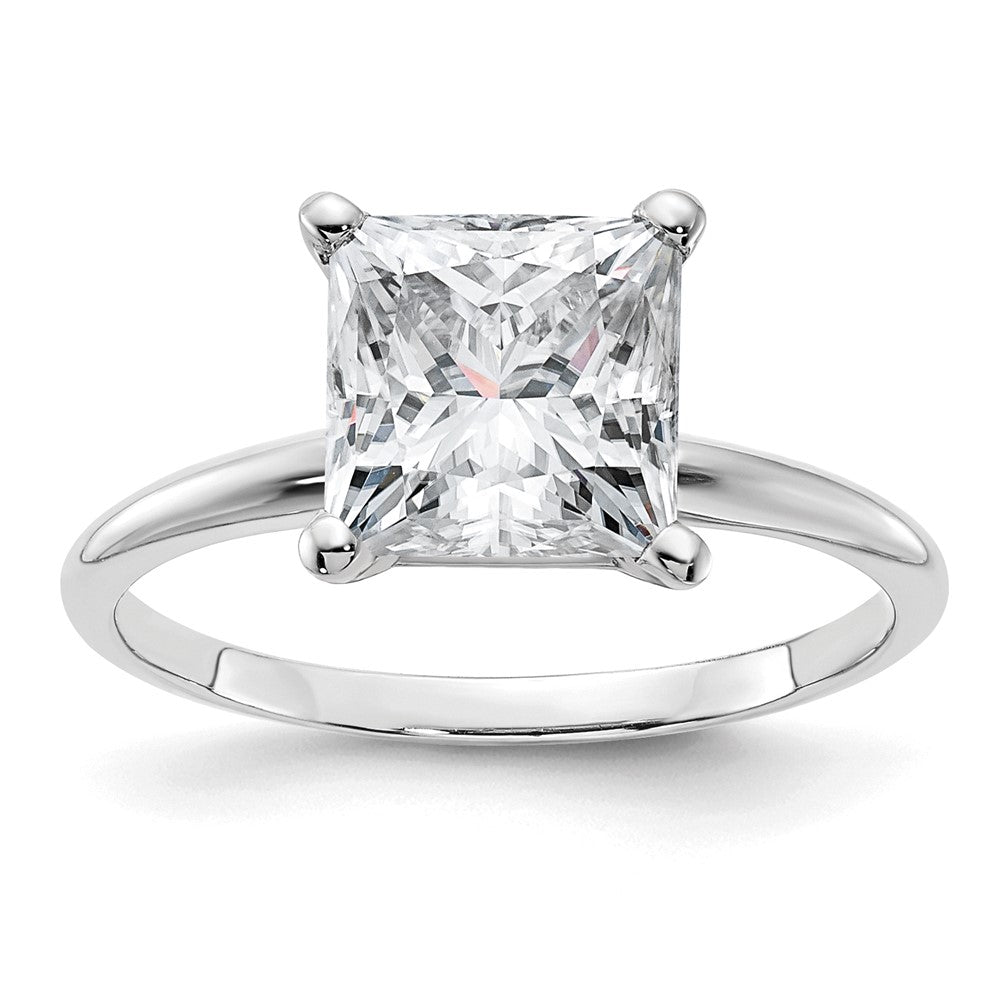 14kw 2 1/2ct. G H I True Light Princess Moissanite Solitaire Ring