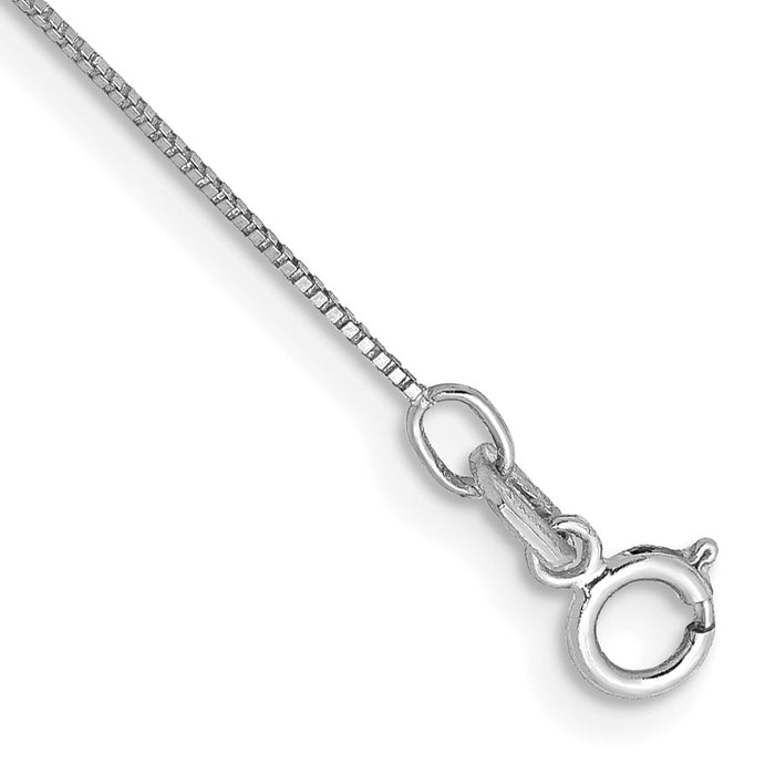 14k WG .5mm Box with Spring Ring Clasp Chain