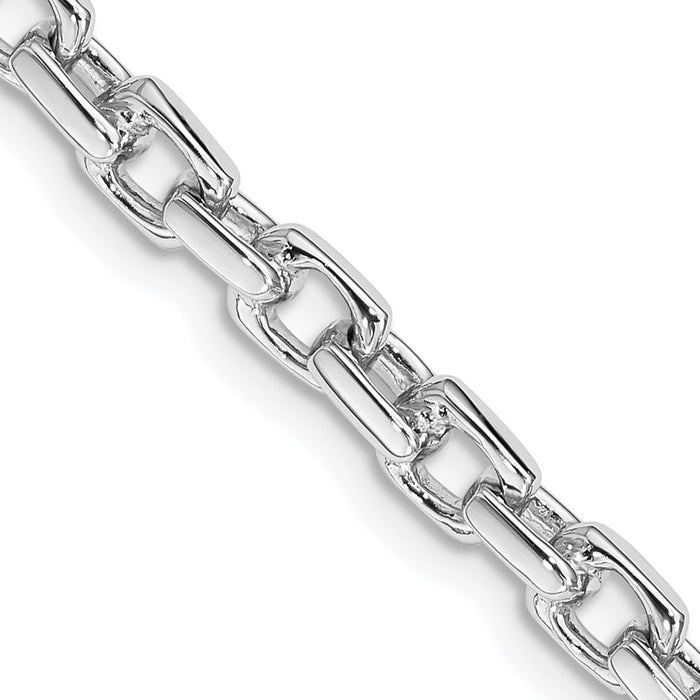 14k White Gold 4.6mm Hand-polished Link Bracelet