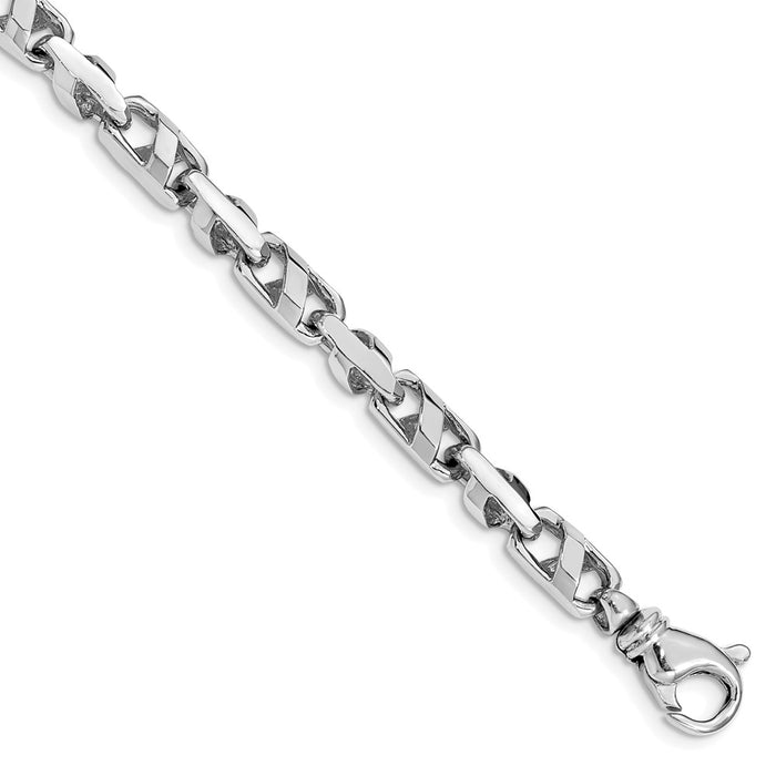 14k White Gold 5.5mm Fancy Link Bracelet