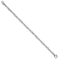 Thumbnail for 14k White Gold 3.5mm Hand-polished Fancy Link Bracelet