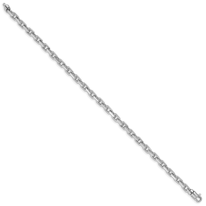 14k White Gold 4.2mm Hand-polished Fancy Link Bracelet