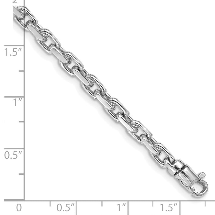 14k White Gold 4.2mm Hand-polished Fancy Link Bracelet