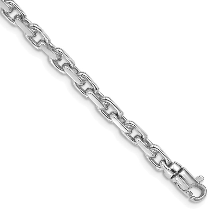 14k White Gold 4.2mm Hand-polished Fancy Link Bracelet