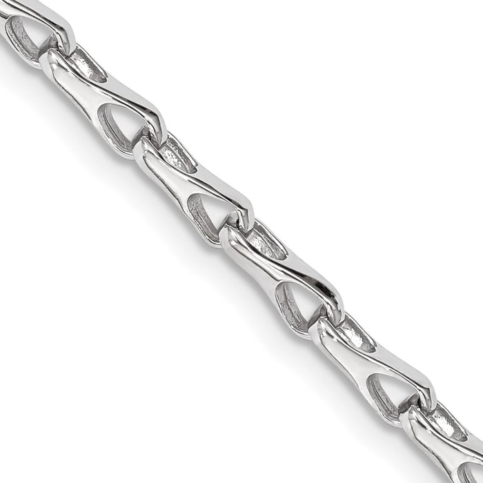 14k WG 3.5mm Fancy Link Chain