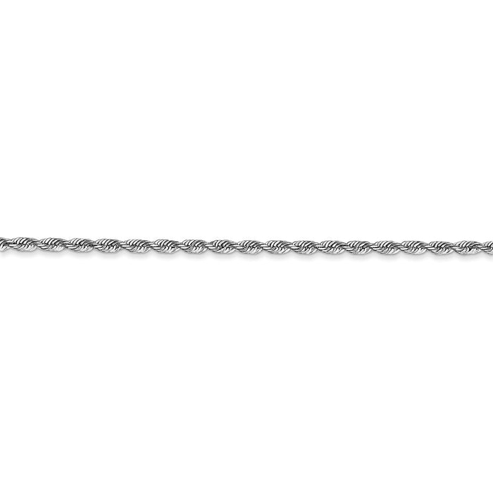 14k White Gold 1.85mm Diamond-cut Quadruple Rope Chain