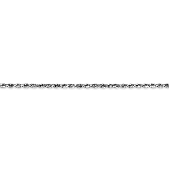 14k White Gold 2.00mm Diamond-cut Quadruple Rope Chain