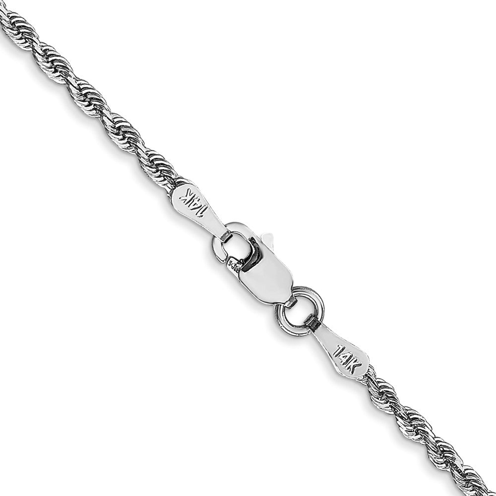 14k White Gold 2.00mm Diamond-cut Quadruple Rope Chain