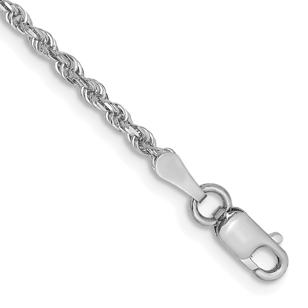 14k White Gold 2.00mm Diamond-cut Quadruple Rope Chain