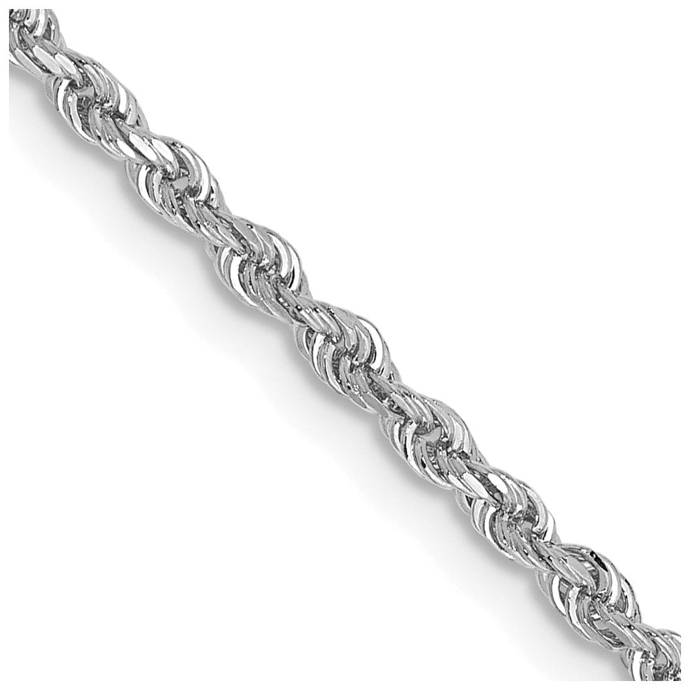 14k White Gold 2.00mm Diamond-cut Quadruple Rope Chain