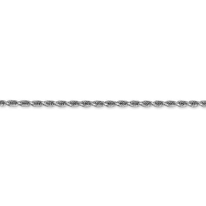 14k White Gold 2.25mm Diamond-cut Quadruple Rope Chain