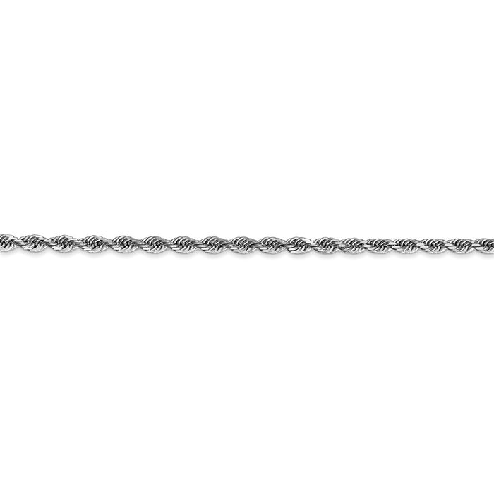 14k White Gold 2.75mm D/C Quadruple Rope Chain