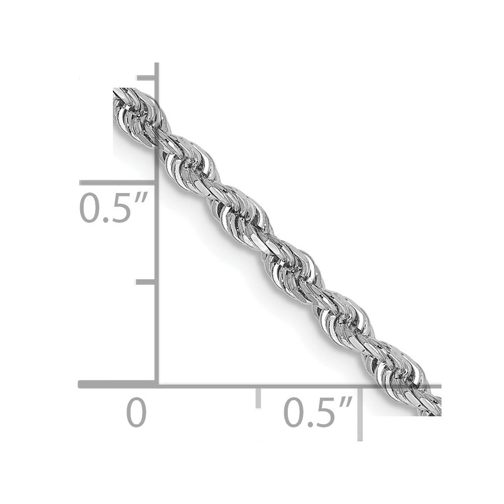 14k White Gold 2.75mm D/C Quadruple Rope Chain