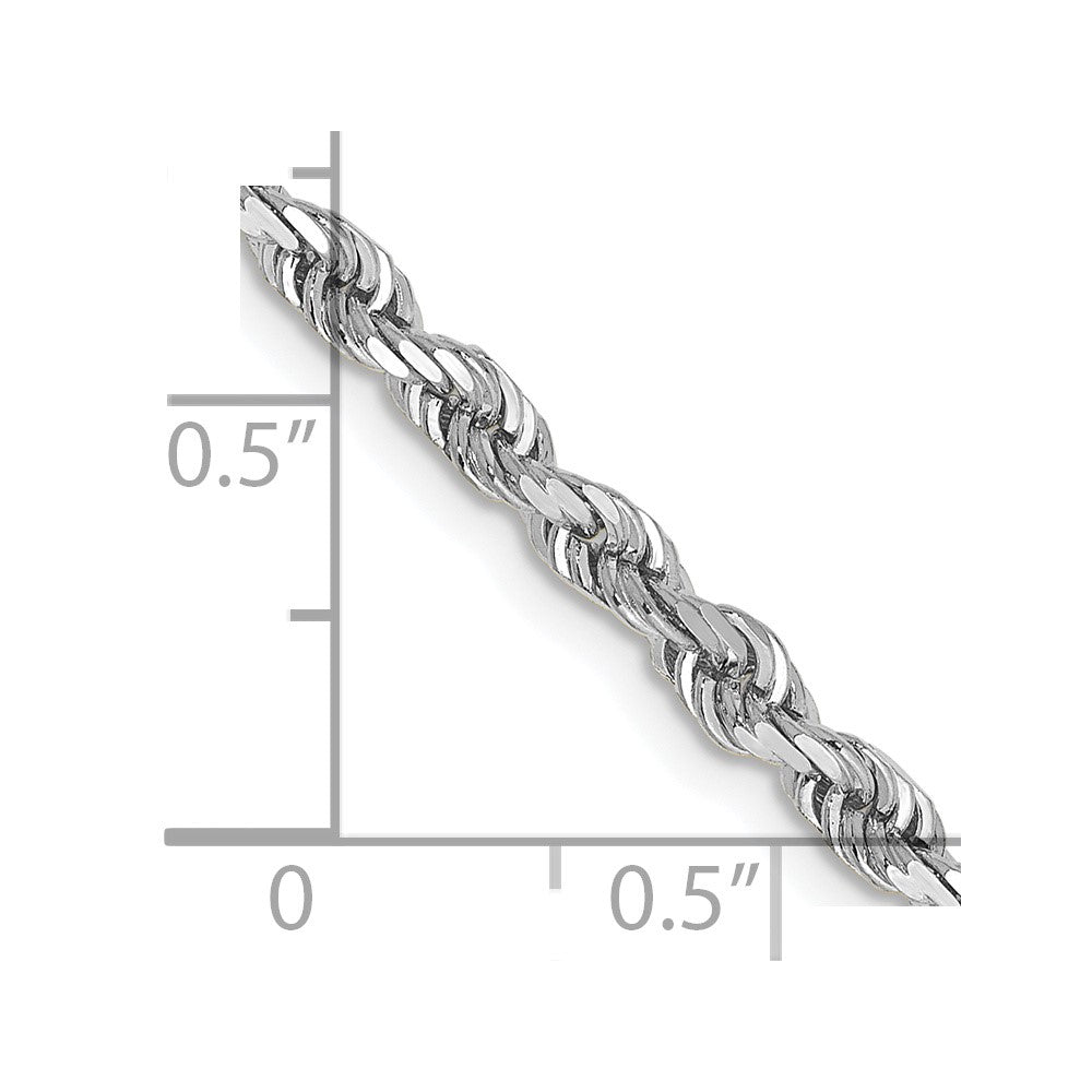 14k White Gold 3.35mm D/C Quadruple Rope Chain