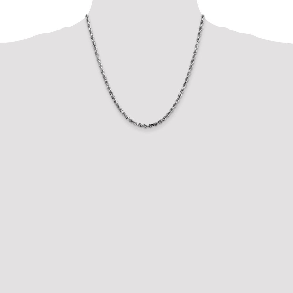 14k White Gold 4mm D/C Quadruple Rope Chain