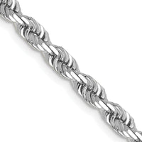 Thumbnail for 14k White Gold 4mm D/C Quadruple Rope Chain