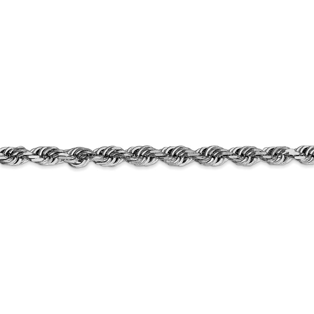 14k White Gold 4.5mm D/C Quadruple Rope Chain