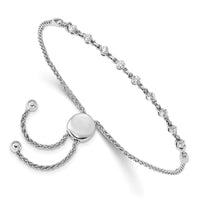 Thumbnail for 14k White Gold 2.5mm Round Diamond .54ct Adjustable Bracelet