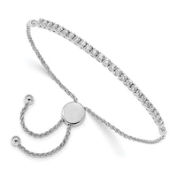 Thumbnail for 14k White Gold 2.2mm Round Diamond 1.03ct Adjustable Bracelet