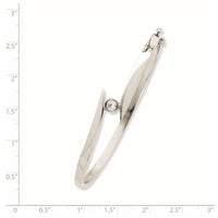 Thumbnail for 14k White Gold AA Diamond Hinged Bangle