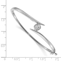 Thumbnail for 14k White Gold A Diamond Hinged Bangle
