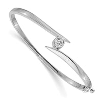 Thumbnail for 14k White Gold A Diamond Hinged Bangle