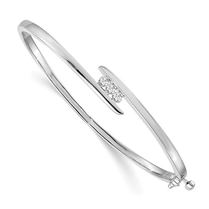 14k White Gold VS Diamond bangle