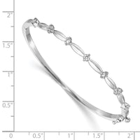 Thumbnail for 14k White Gold VS Diamond Hinged Bangle